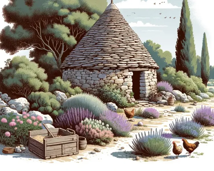 Caselle, poule, lavande